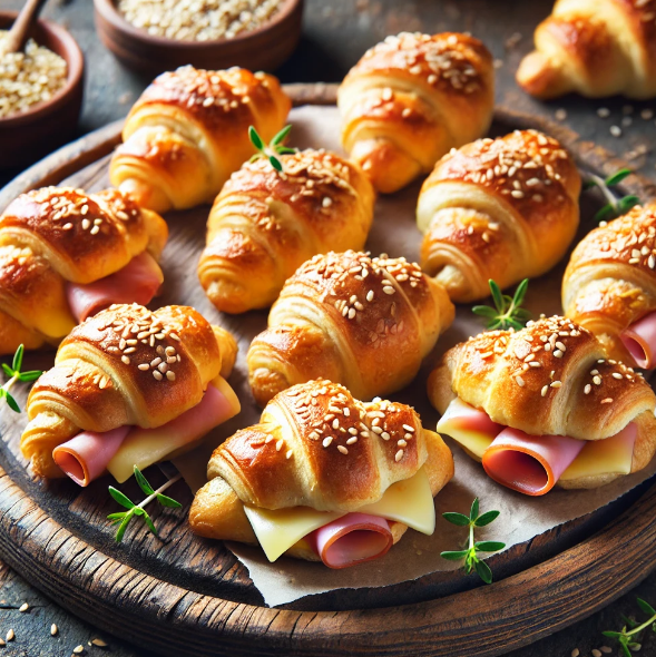Mini Croissantjes met Ham en Kaas