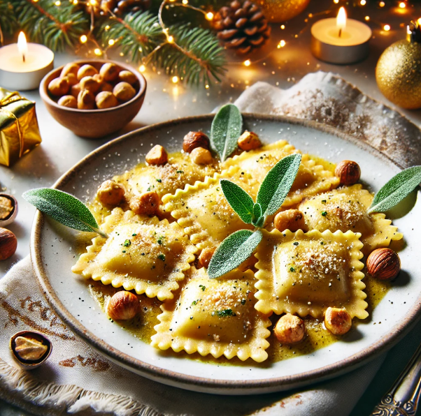 Ravioli van Pastinaak en Ricotta met Hazelnootboter
