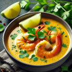 Kokos-Kerriesoep met Garnalen